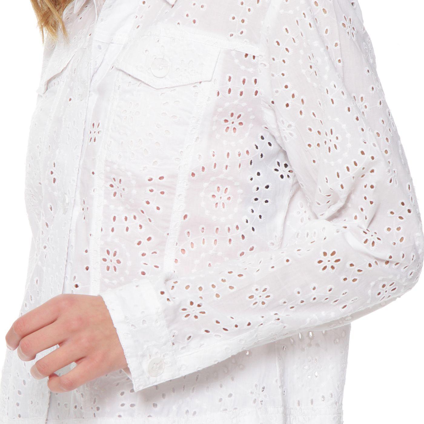 Chaqueta Manga Larga Embroidery Abotonada En Delantero Y Bolsillos-4