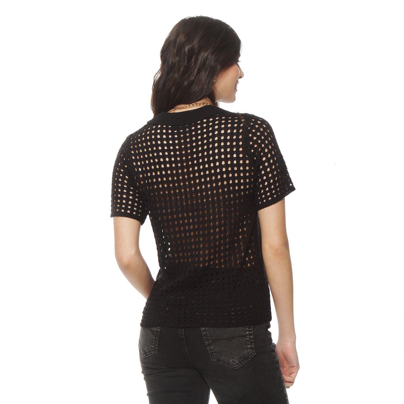 Polera Manga Corta  Tejida Escote V-5