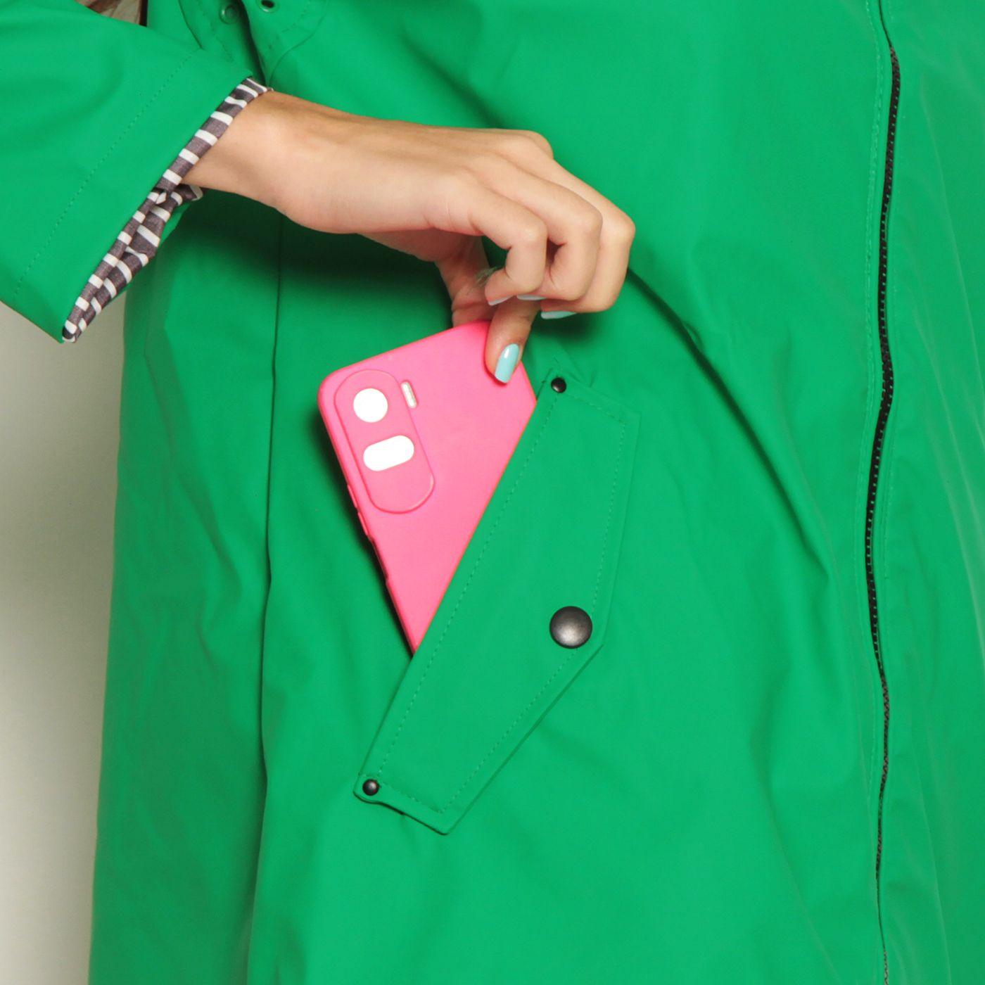 Chaqueta Impermeable Manga Larga Con Capucha-1