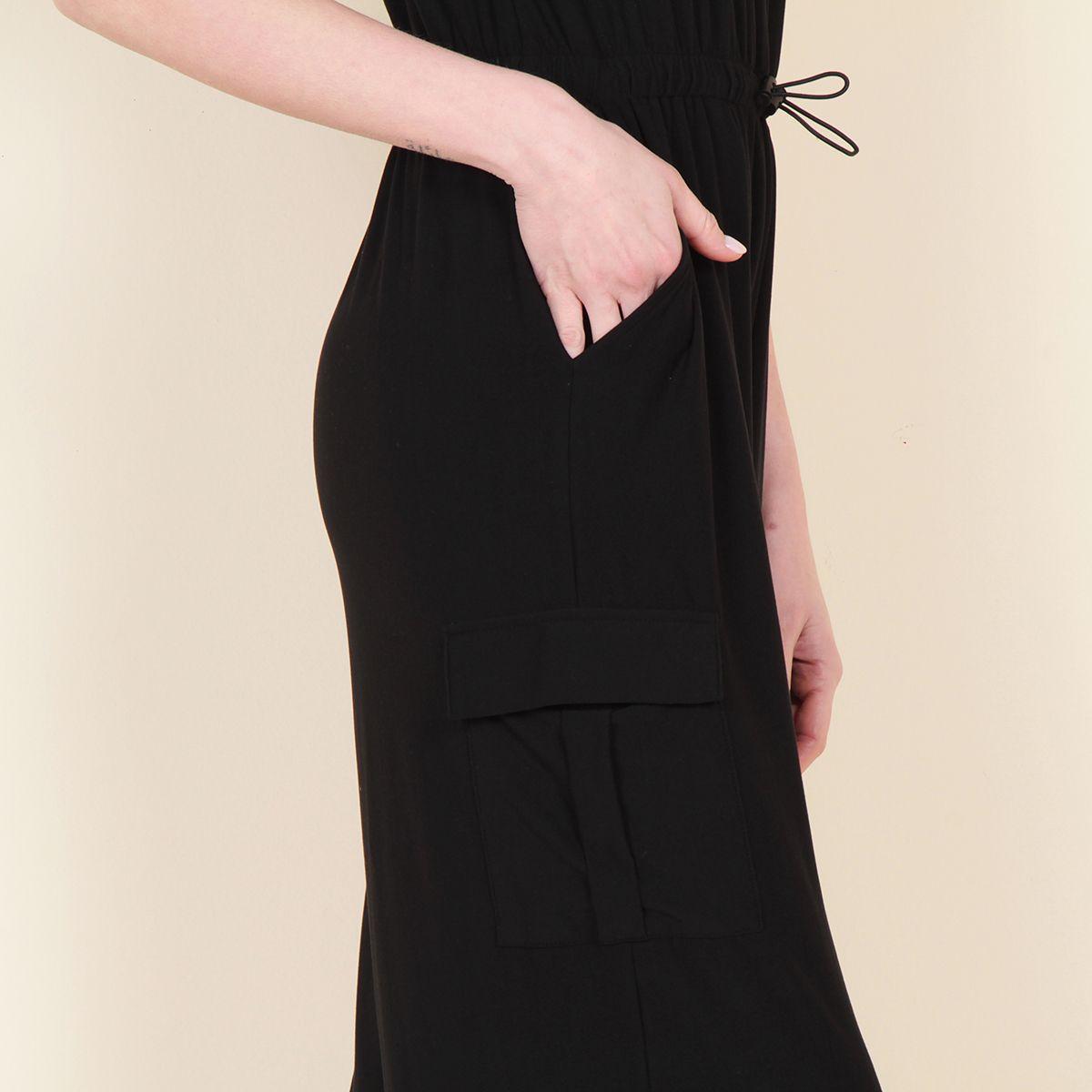 Enterito Cargo Manga Corta Escote Redondo Con Cintura Ajustable-2