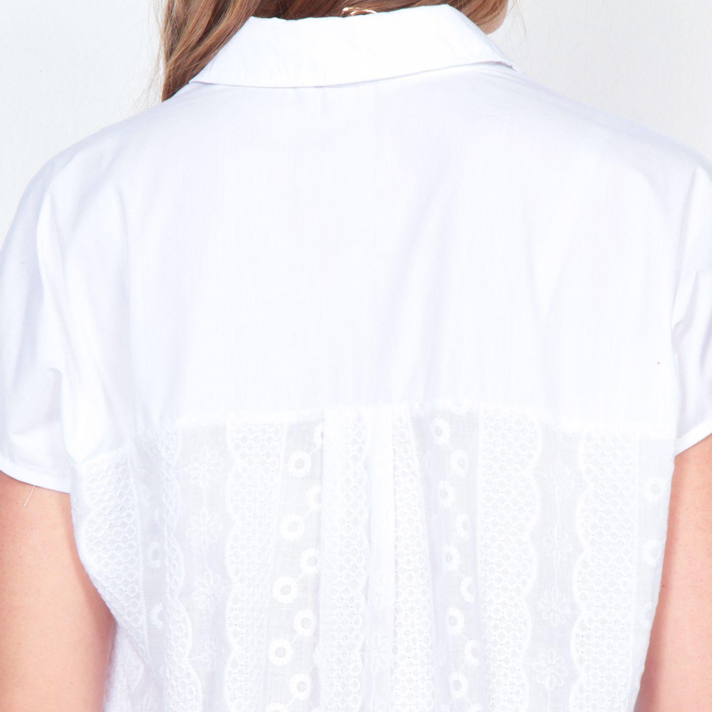 Blusa Sin Manga Solido Con Espalda En Brodery-4