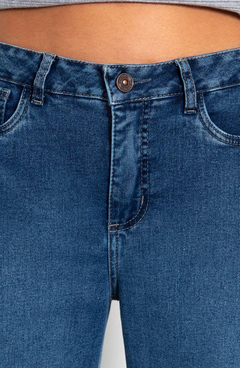 Jeans Wide Tiro Medio Pretina Basica 2 Boton-2