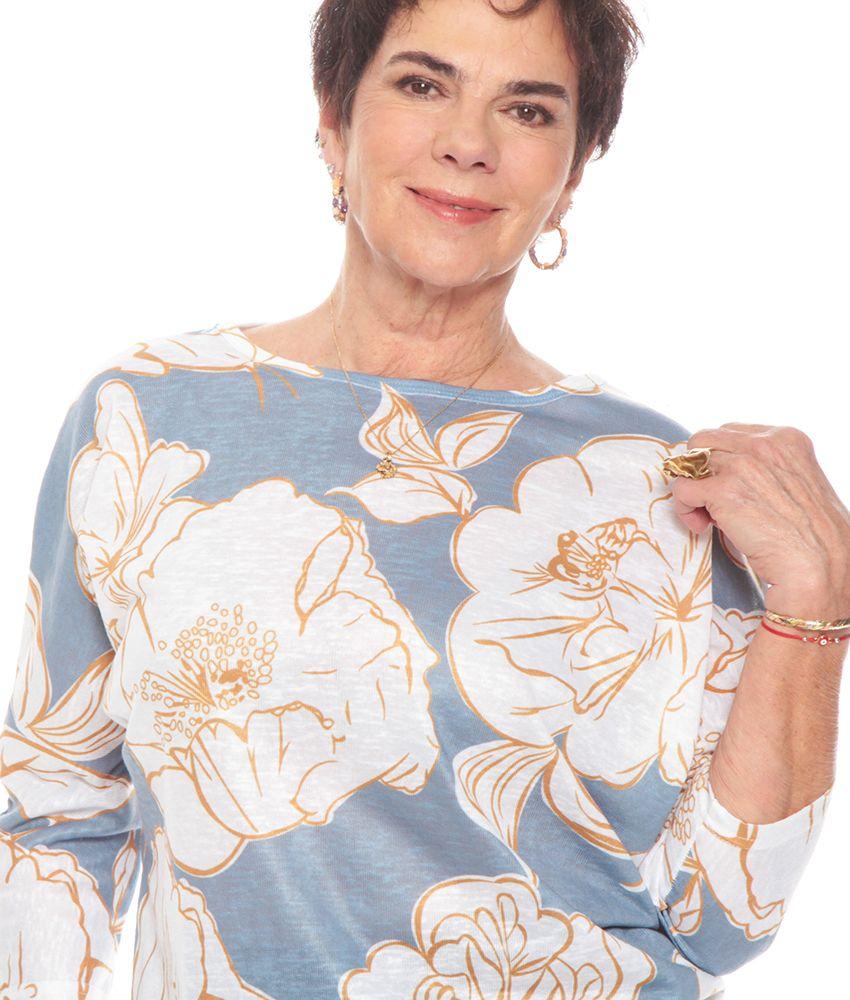 POLERA MANGA 3/4 ESTAMPADA-0