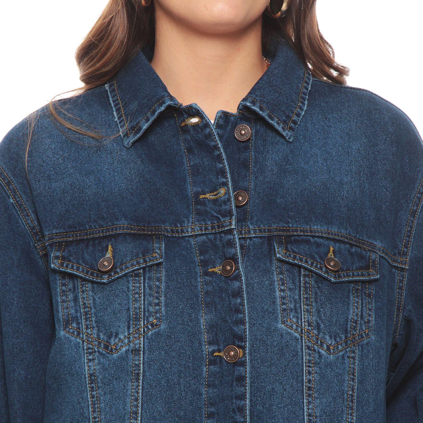 Chaqueta Demin Manga Larga Cuello Camisero Bolsillos-2