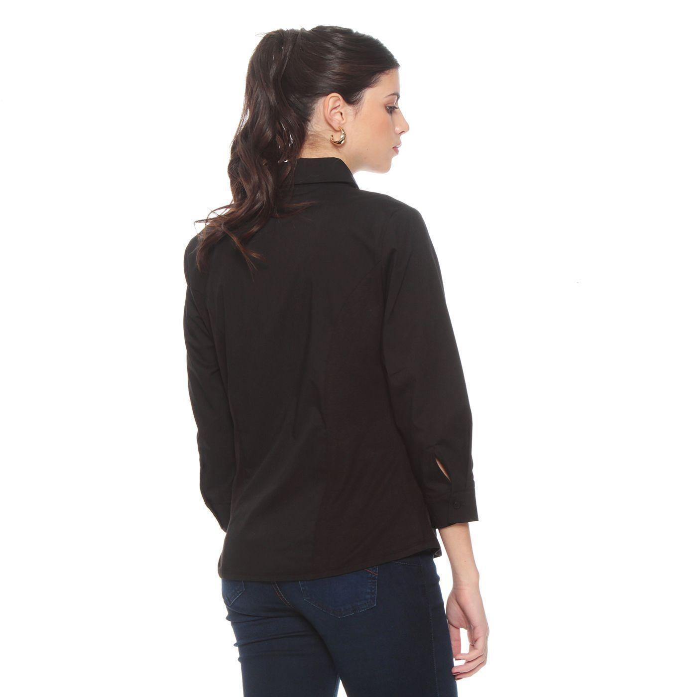 Blusa Manga 3/4  Con Alforza   En Delantero-4