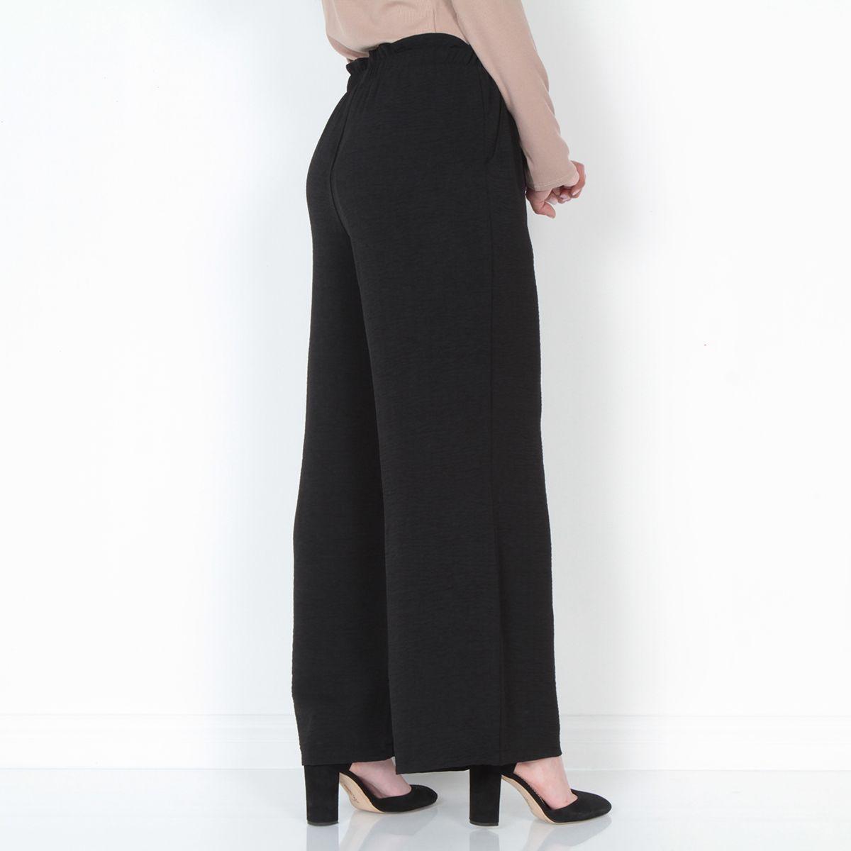 Pantalon Wide Leg Tiro Alto Pretina Elasticada-1