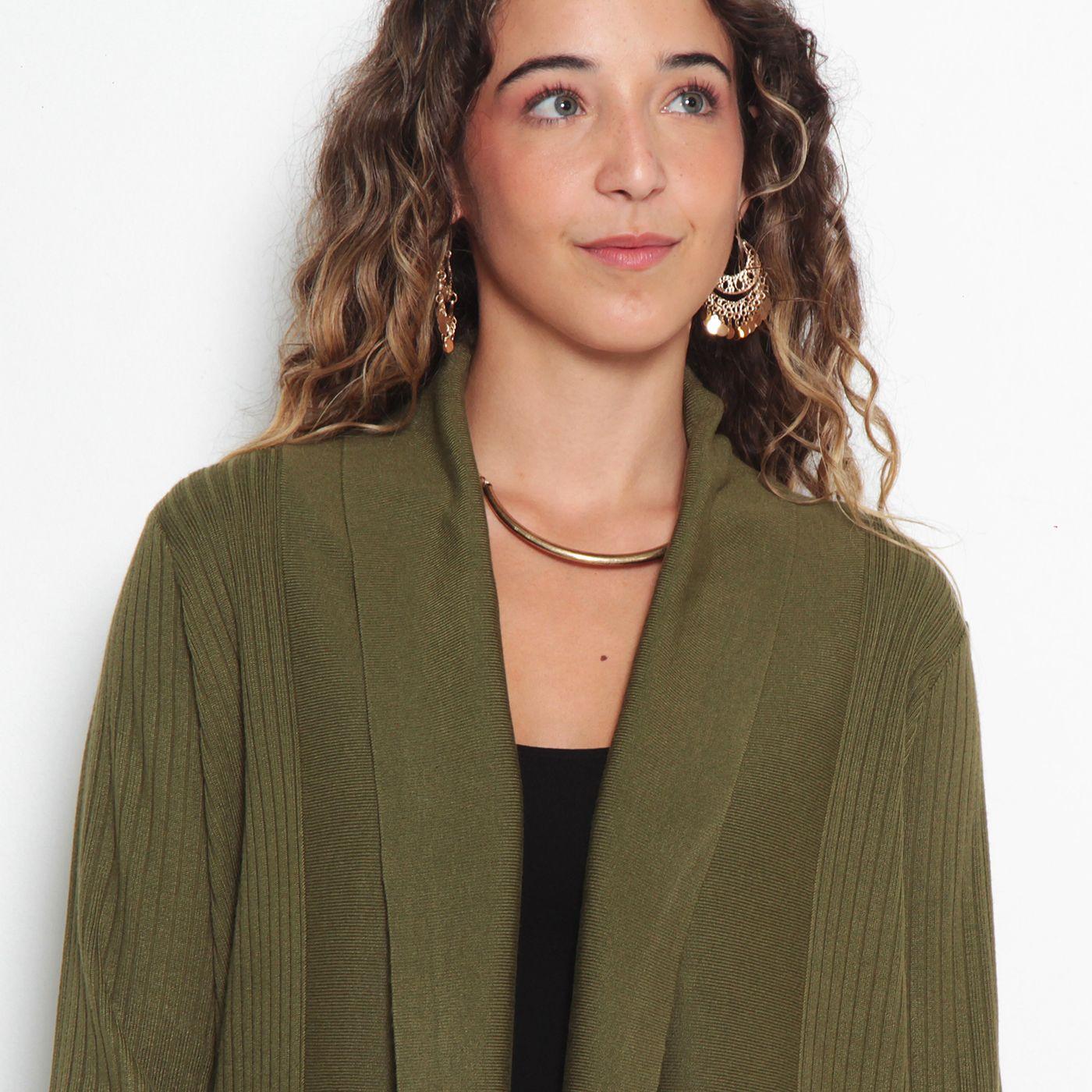 Chaleco Manga Larga Con  Solapa-4