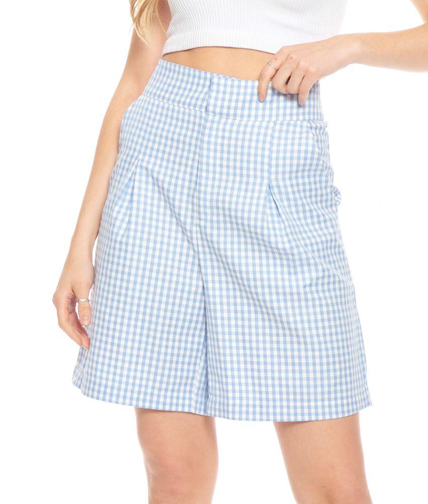 Short Escoces Bolsillo Delantero Y Pinzas Pretina Con Gancho-2