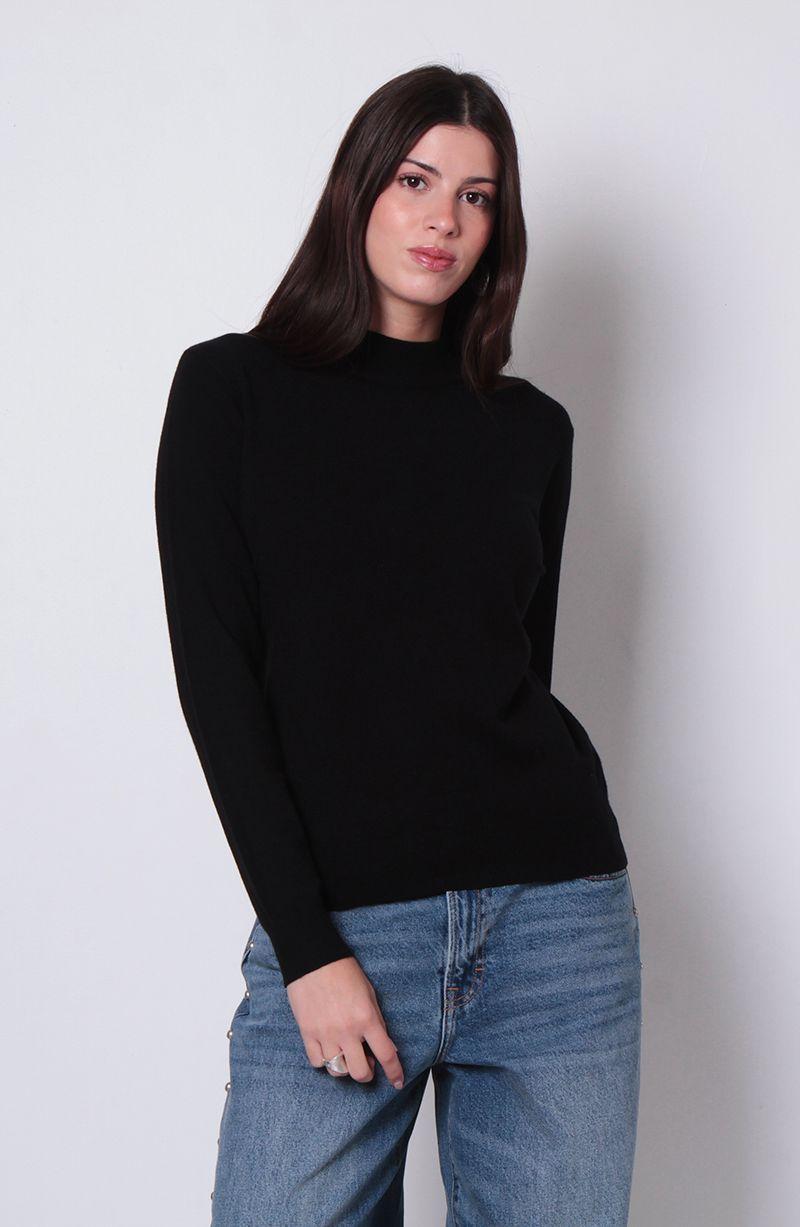 Sweater Manga Larga  Cuello Subido-0