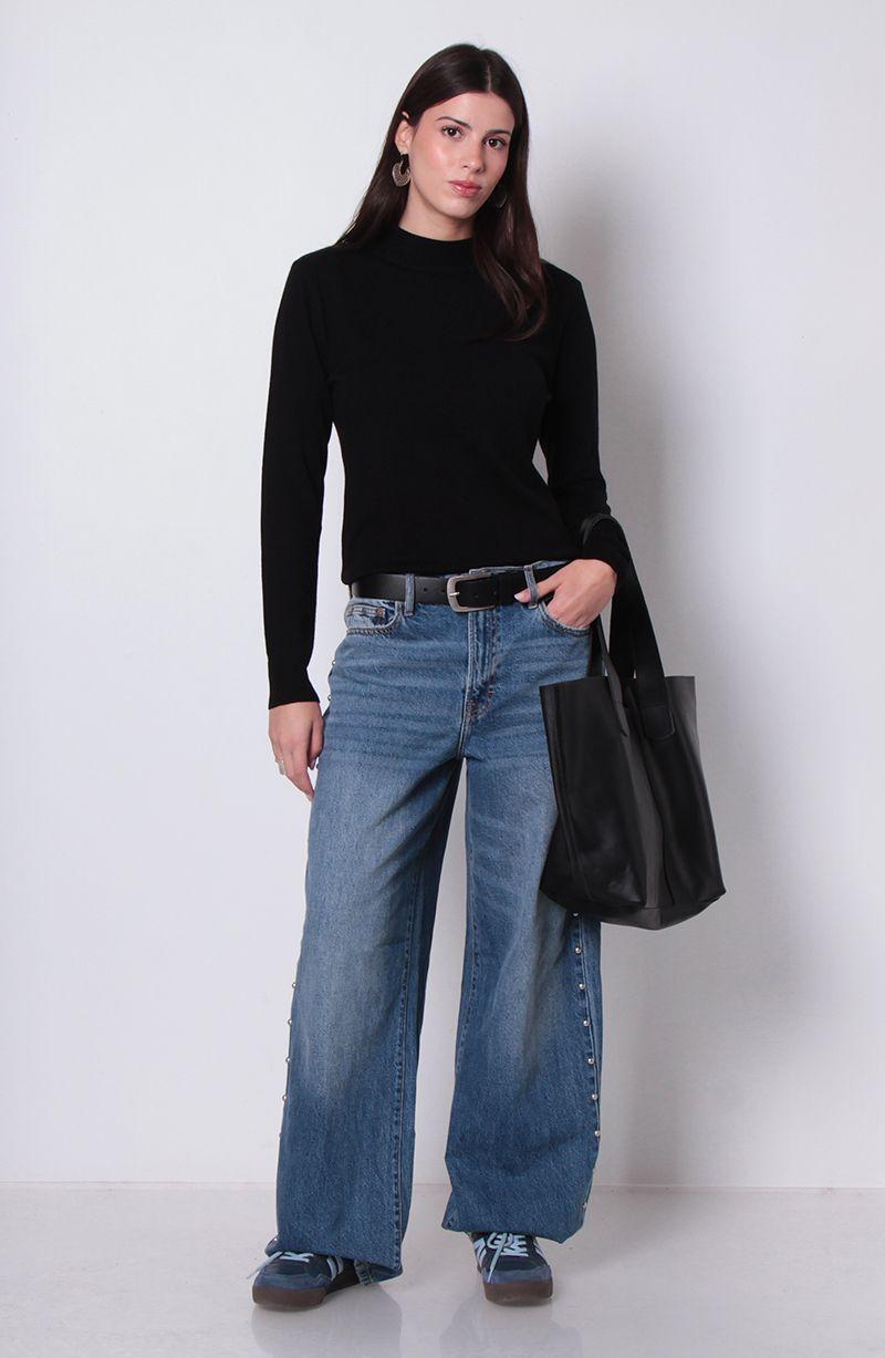 Sweater Manga Larga  Cuello Subido-4
