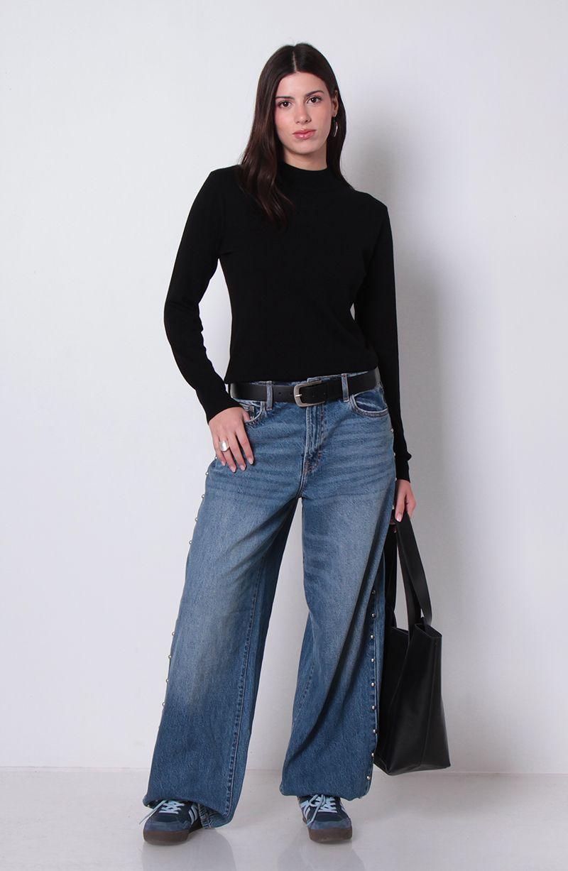 Sweater Manga Larga  Cuello Subido-5