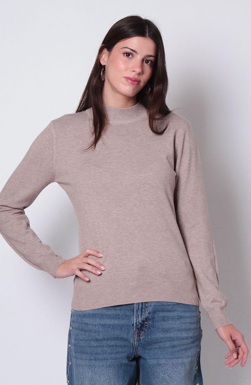 Sweater Manga Larga  Cuello Subido-0