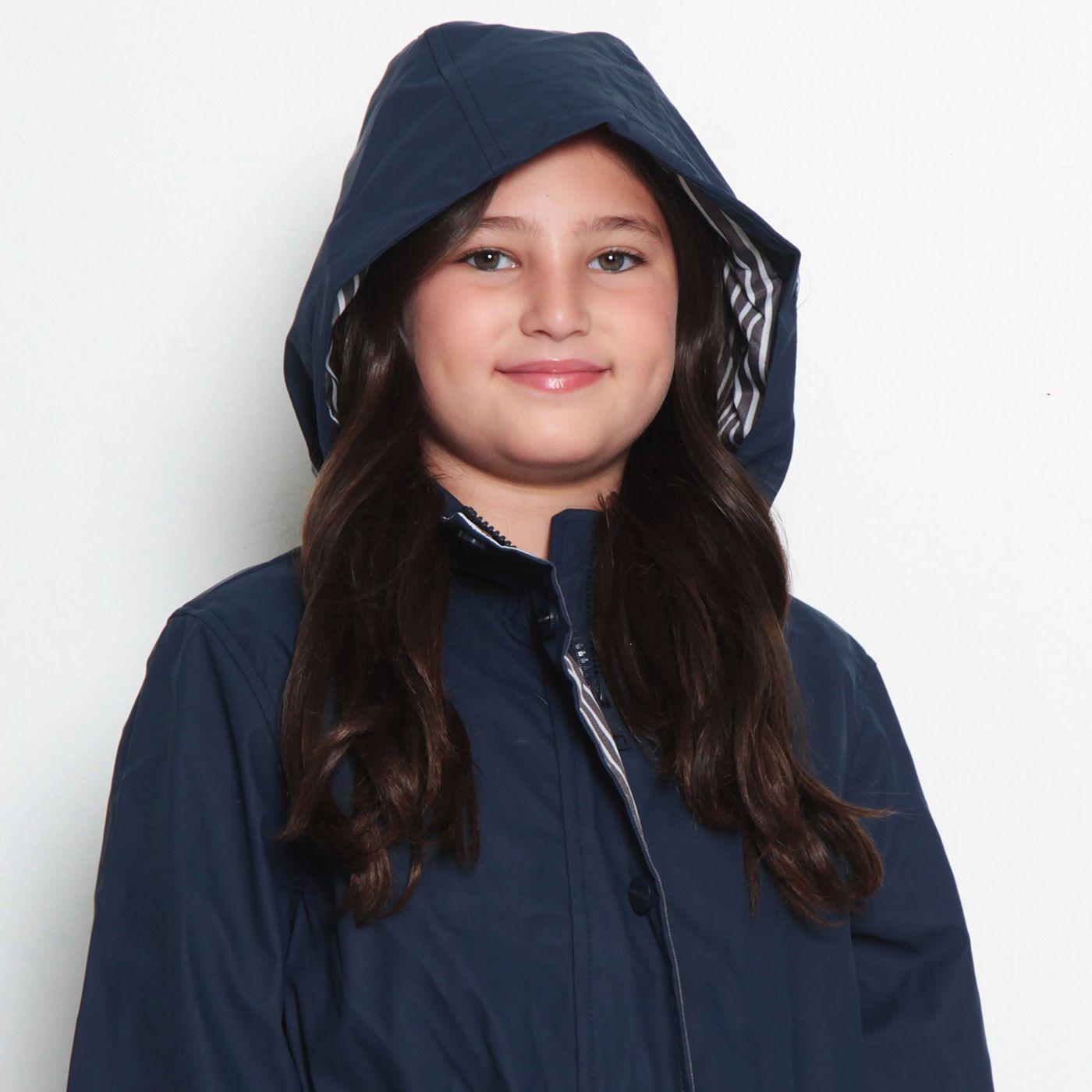 Chaqueta Impermeable Manga Larga Con Capucha NiÑa-3