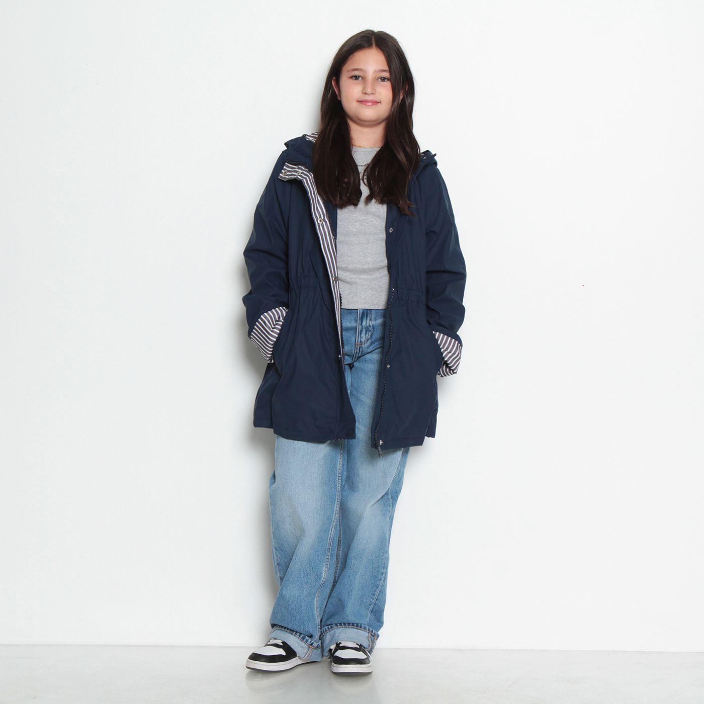 Chaqueta Impermeable Manga Larga Con Capucha NiÑa-4