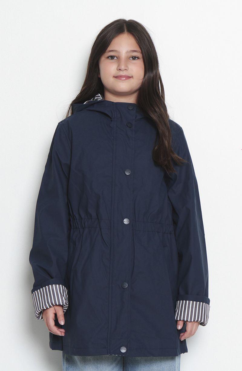 Chaqueta Impermeable Manga Larga Con Capucha NiÑa-2