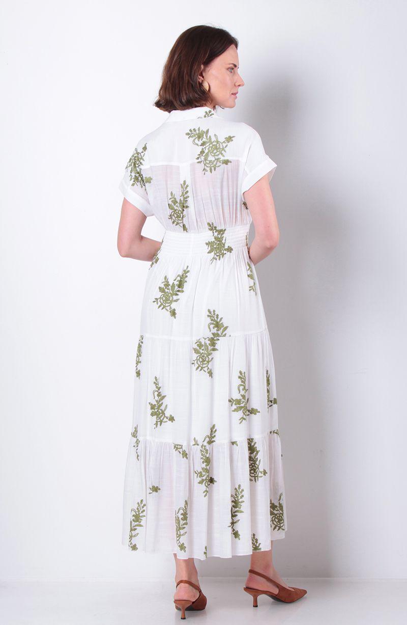 Vestido Bordado Marga Corta Con Bolsillo-7