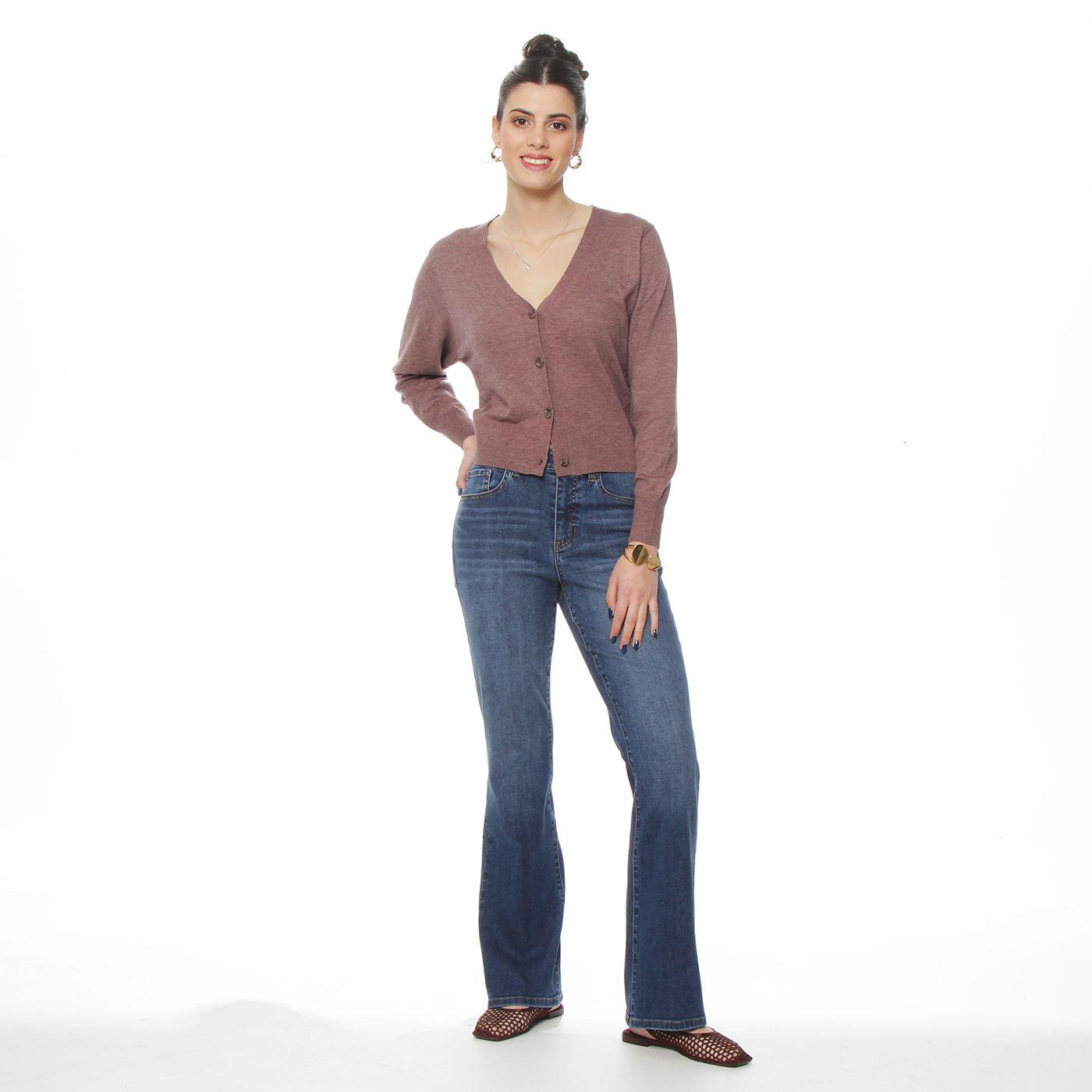 Jeans Recto Tiro  Alto Pretina Basica 1  Boton-4