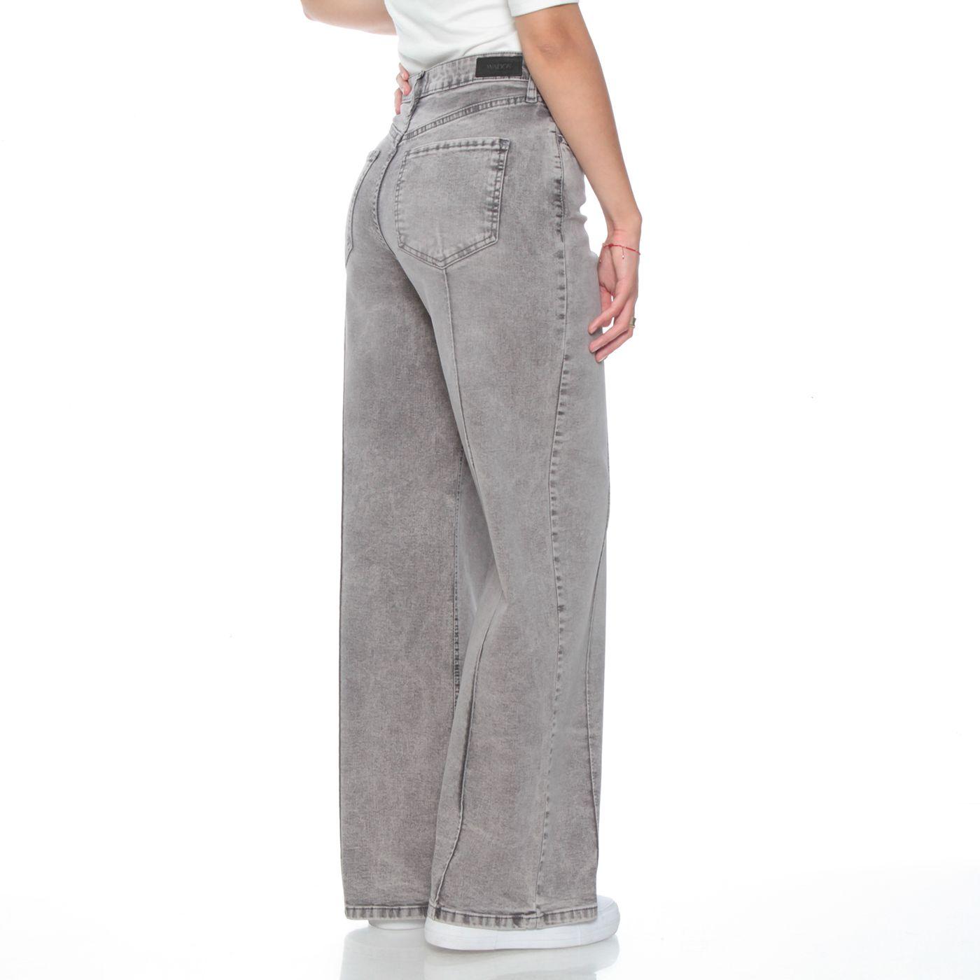 Jeans Recto Tiro Alto Pretina Basica Un Boton Alforza-1