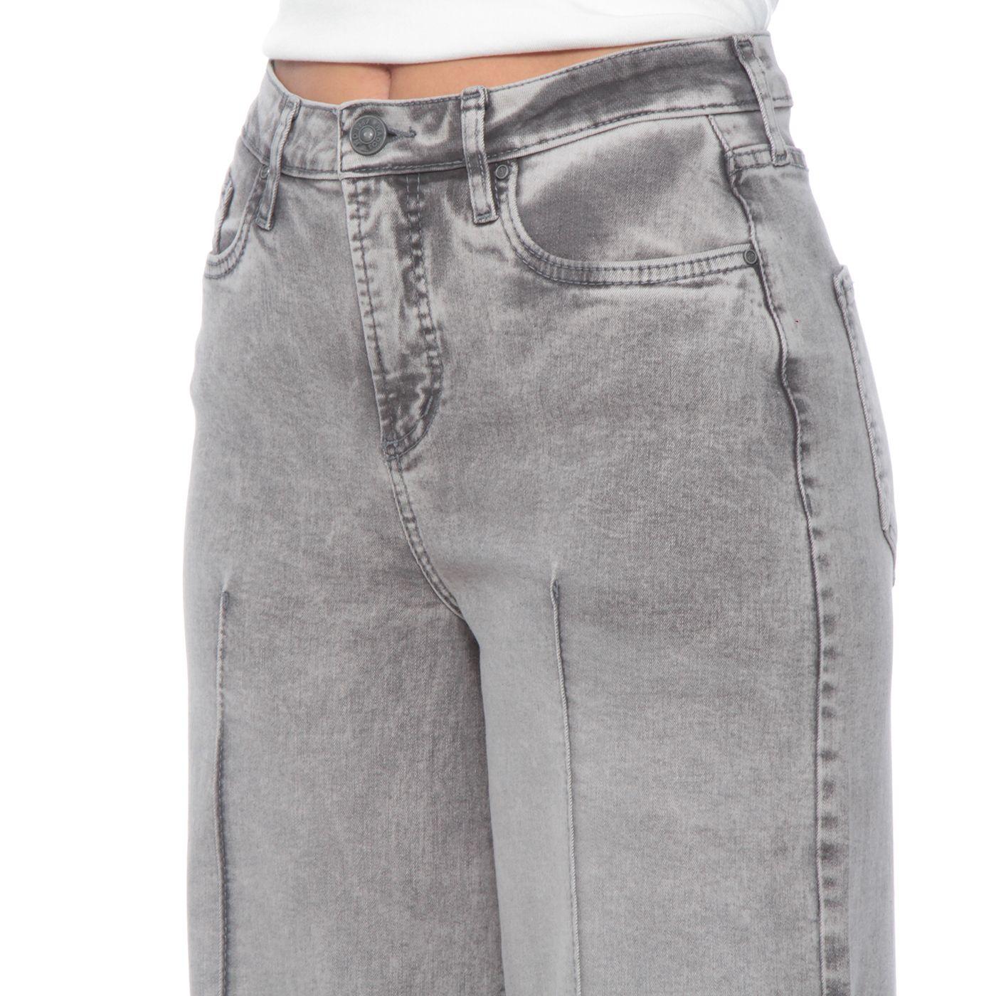 Jeans Recto Tiro Alto Pretina Basica Un Boton Alforza-3