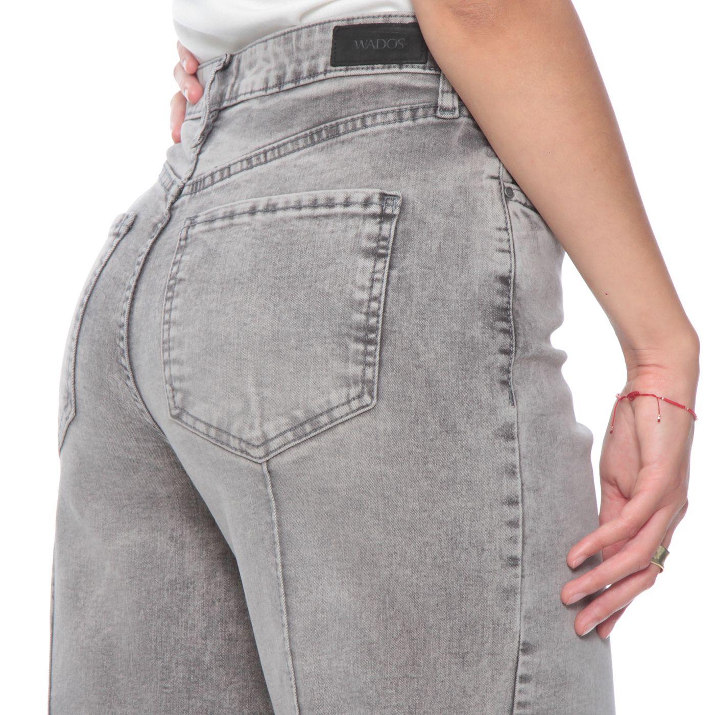 Jeans Recto Tiro Alto Pretina Basica Un Boton Alforza-5