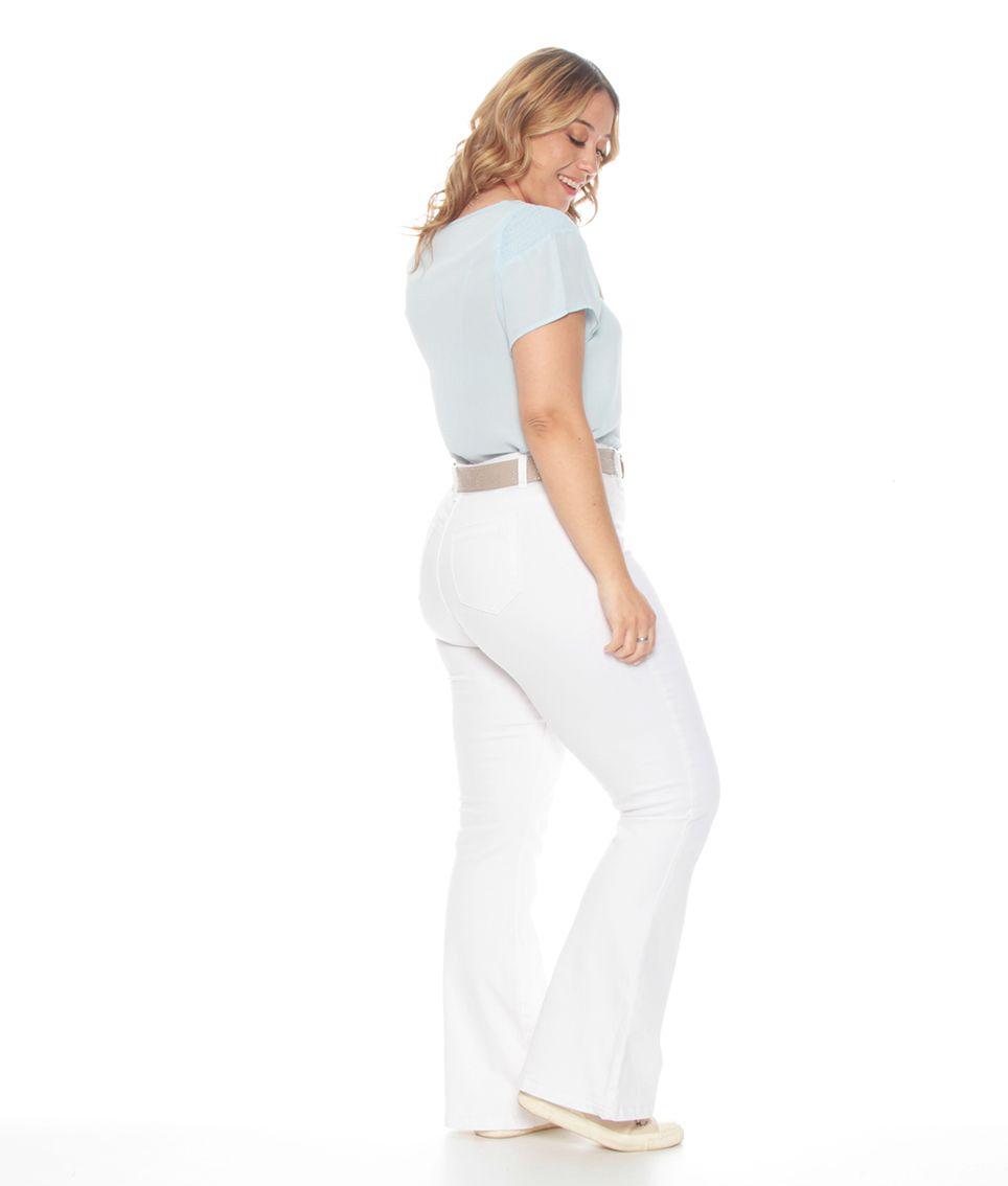 Jeans Basico Flare Tiro Alto Pretina Basica Un Boton-7