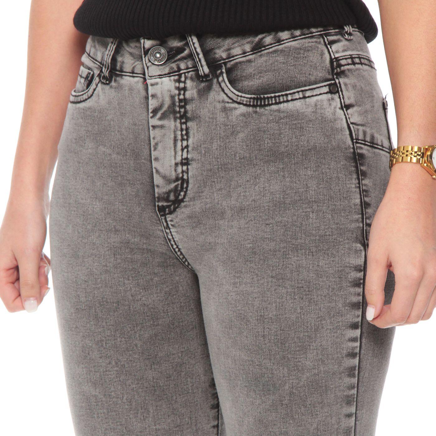 Jeans Flare  Pretina Basica 1 Boton Push Up Tiro Alto-3