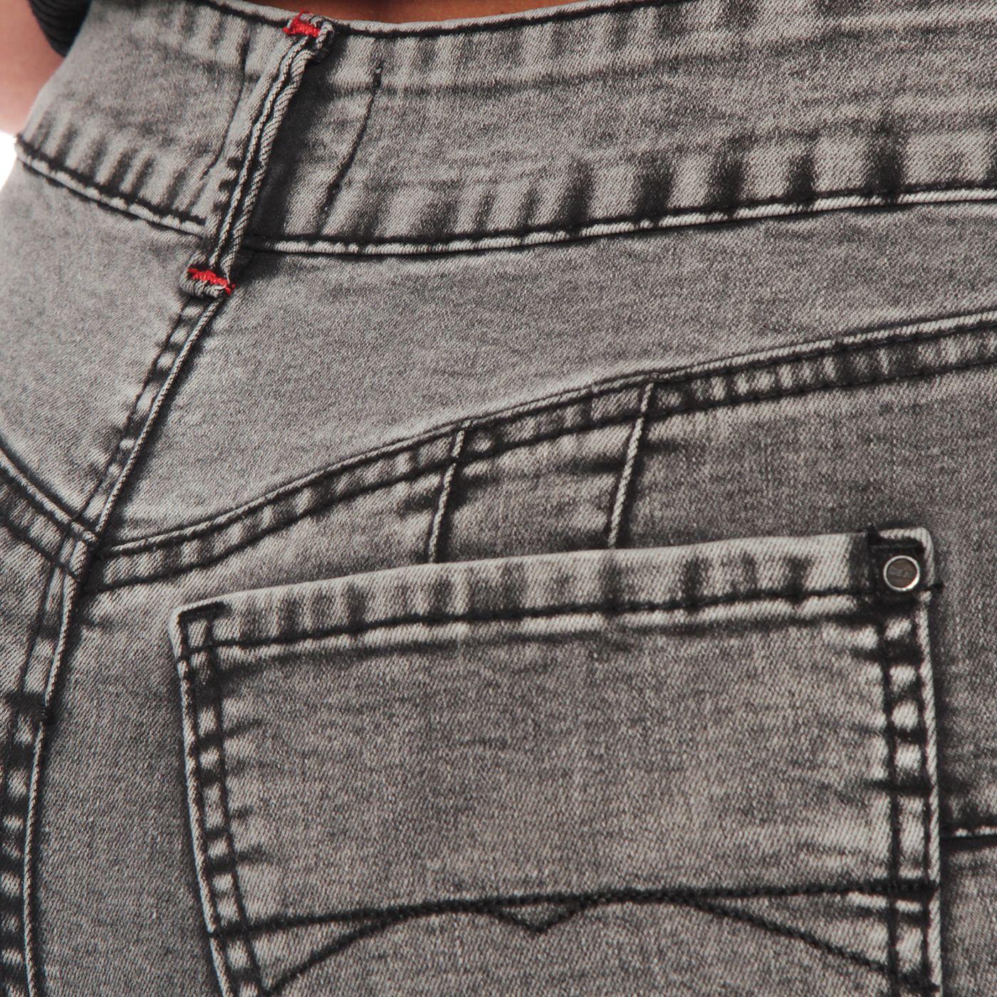 Jeans Flare  Pretina Basica 1 Boton Push Up Tiro Alto-8