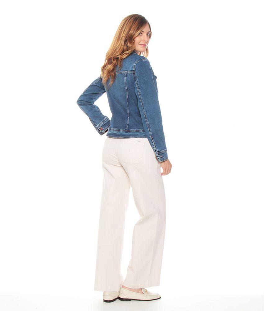 Chaqueta Manga Larga Denim Clasica Con Bolsillos-4