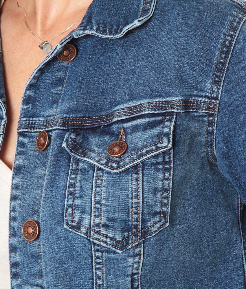 Chaqueta Manga Larga Denim Clasica Con Bolsillos-6