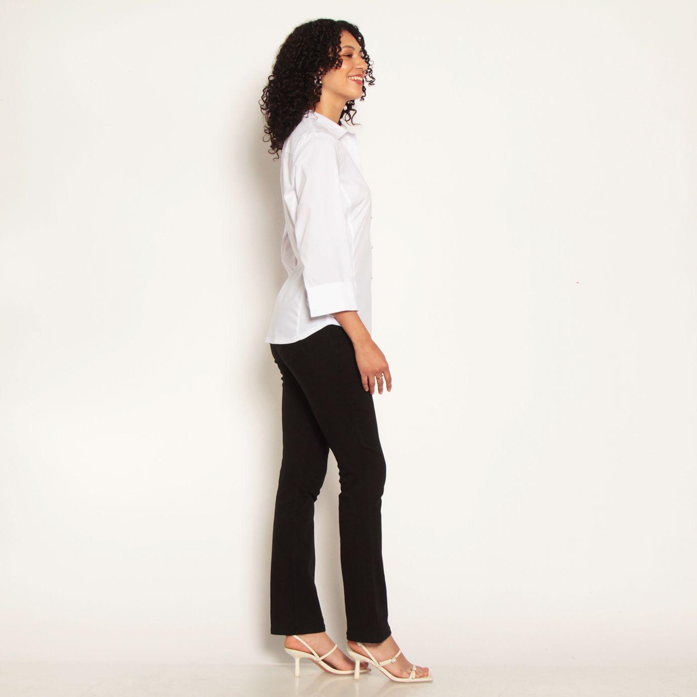 Blusa Manga 3/4 Abotonada En Delantero Con Boton Perla-4