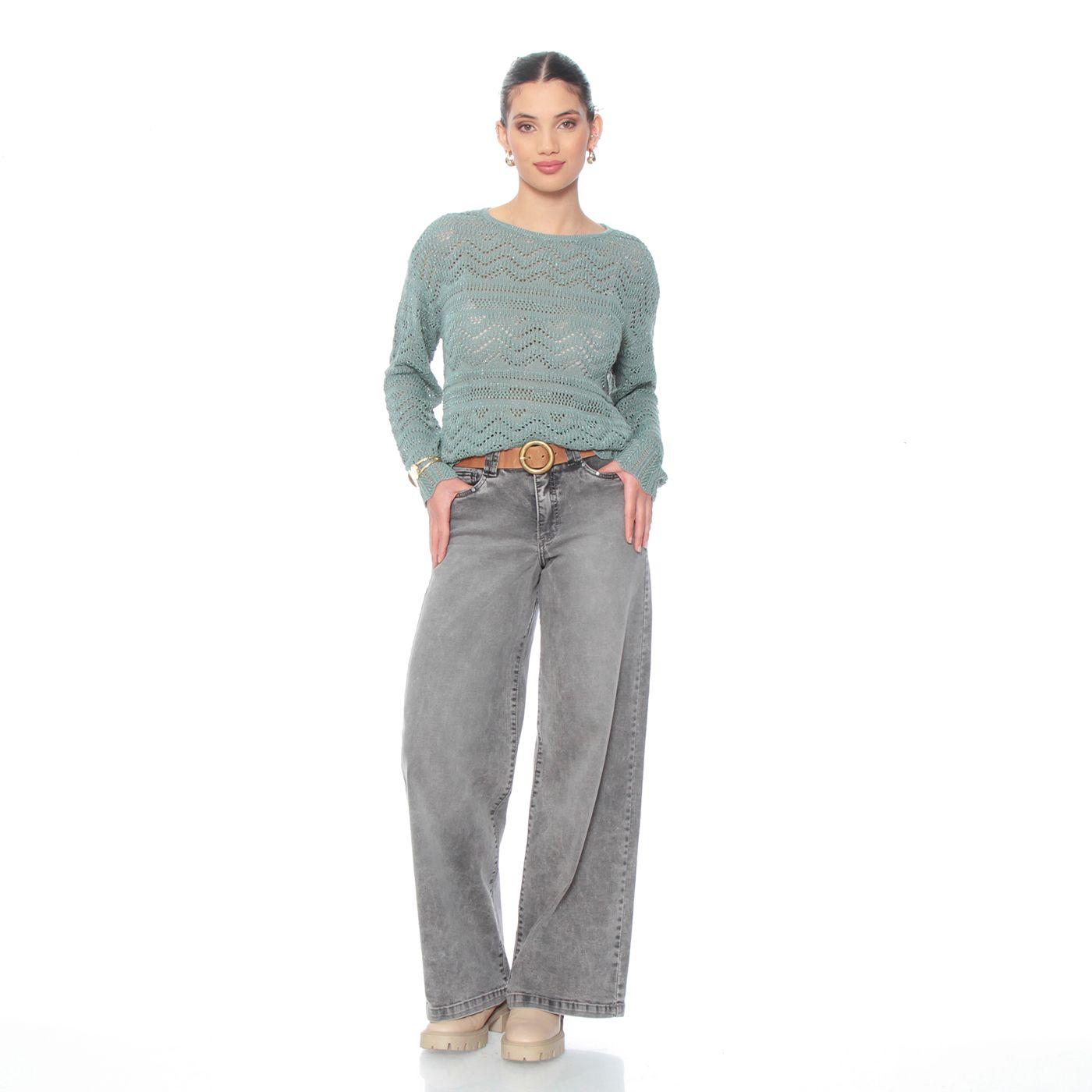 Sweater Manga Larga Con Lurex  Escote Redondo-4