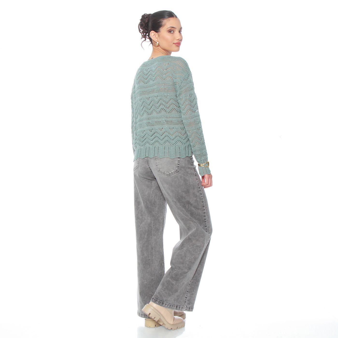 Sweater Manga Larga Con Lurex  Escote Redondo-6