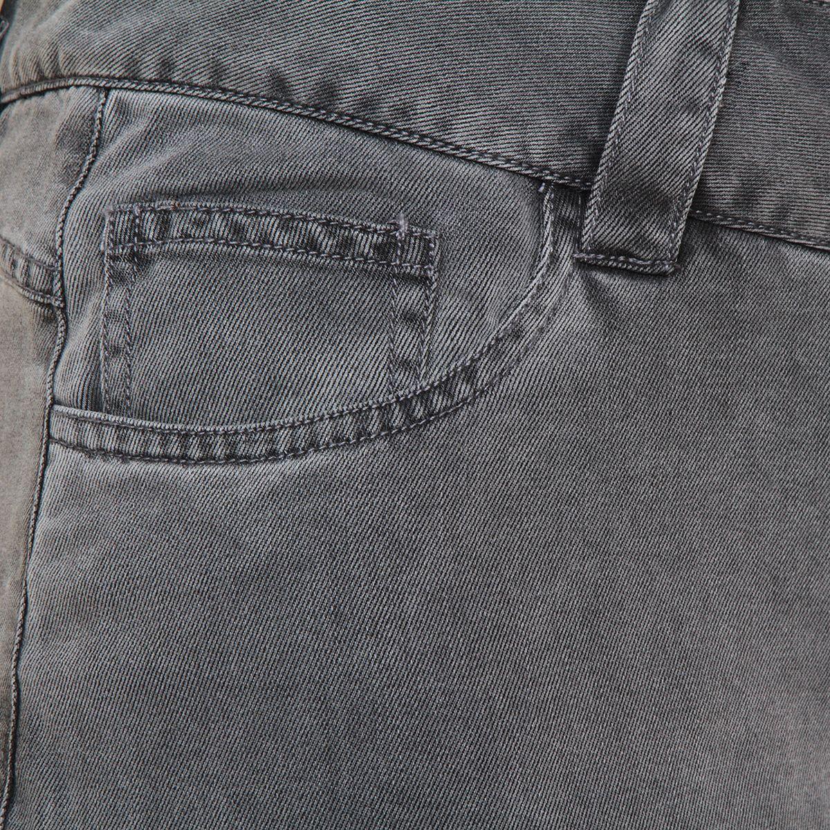 Pantalon Tiro Alto Denim Con Bolsillos-5