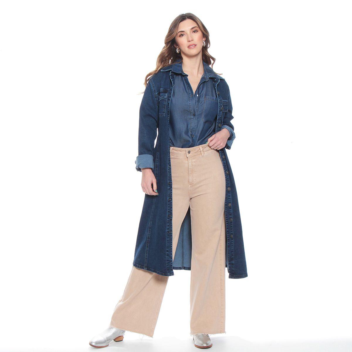 Blusa Lyocell Abotonada Manga Corta Con Bolsillo-1