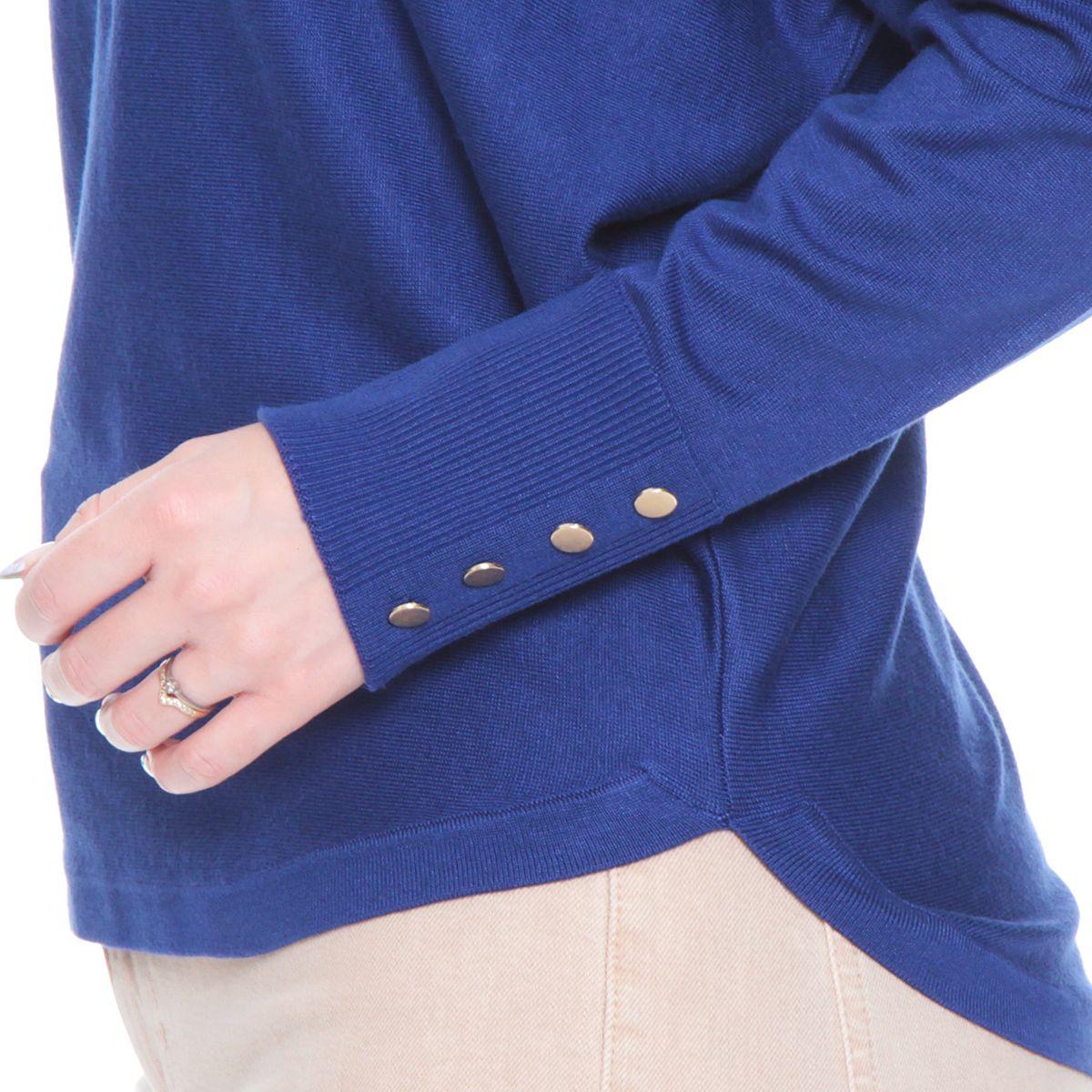 Sweater Solido Escote Redondo Manga Larga-1