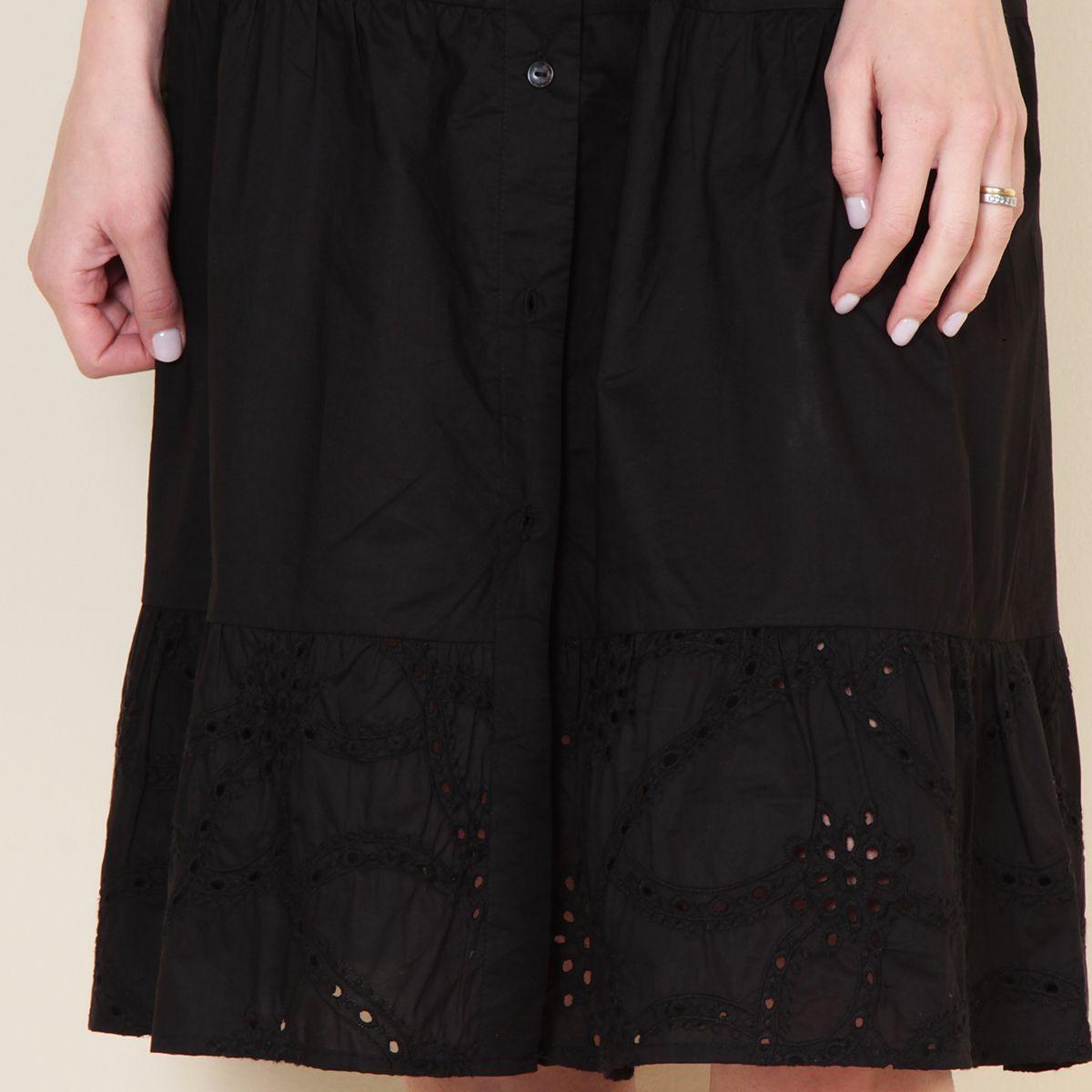 Vestido Abotonado Manga Corta Schiffli-5