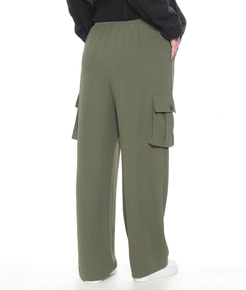 Pantalon Cargo Solido Pretina Elasticada-2
