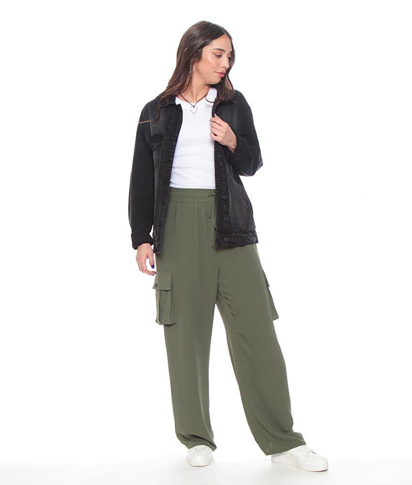 Pantalon Cargo Solido Pretina Elasticada-7