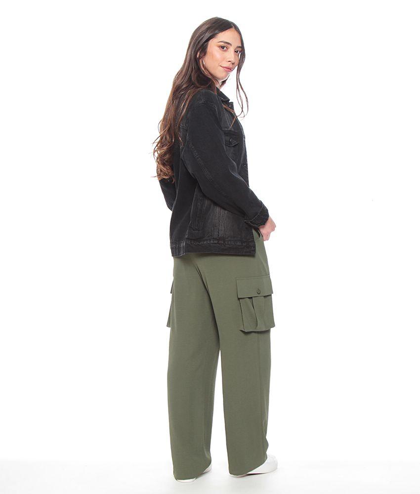 Pantalon Cargo Solido Pretina Elasticada-8