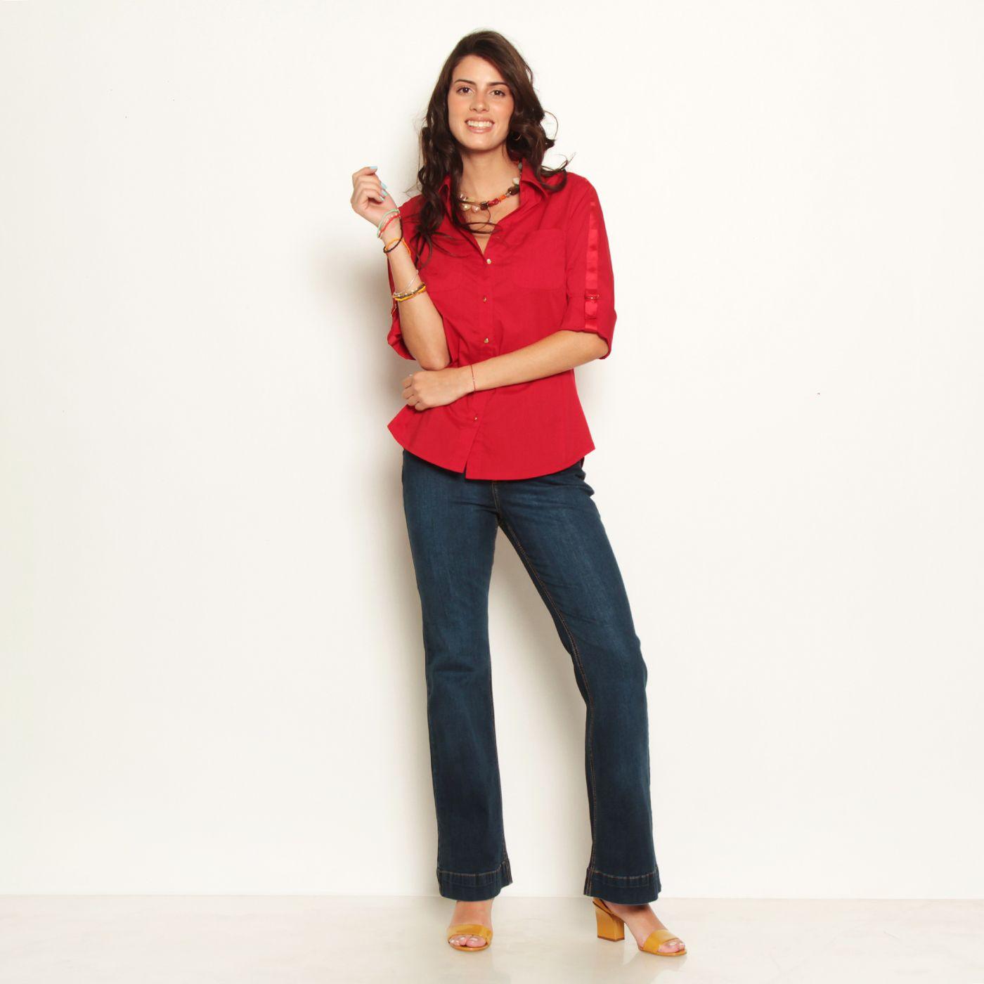 Blusa Manga 3/4  Abotonada En   El Delantero-3