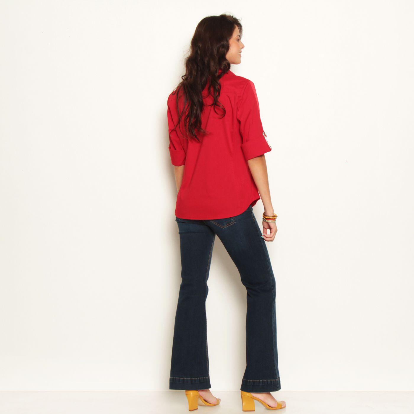 Blusa Manga 3/4  Abotonada En   El Delantero-5