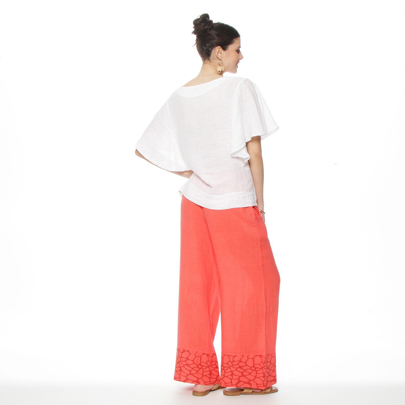 Blusa Lino Manga Corta  Escote Redondo-7