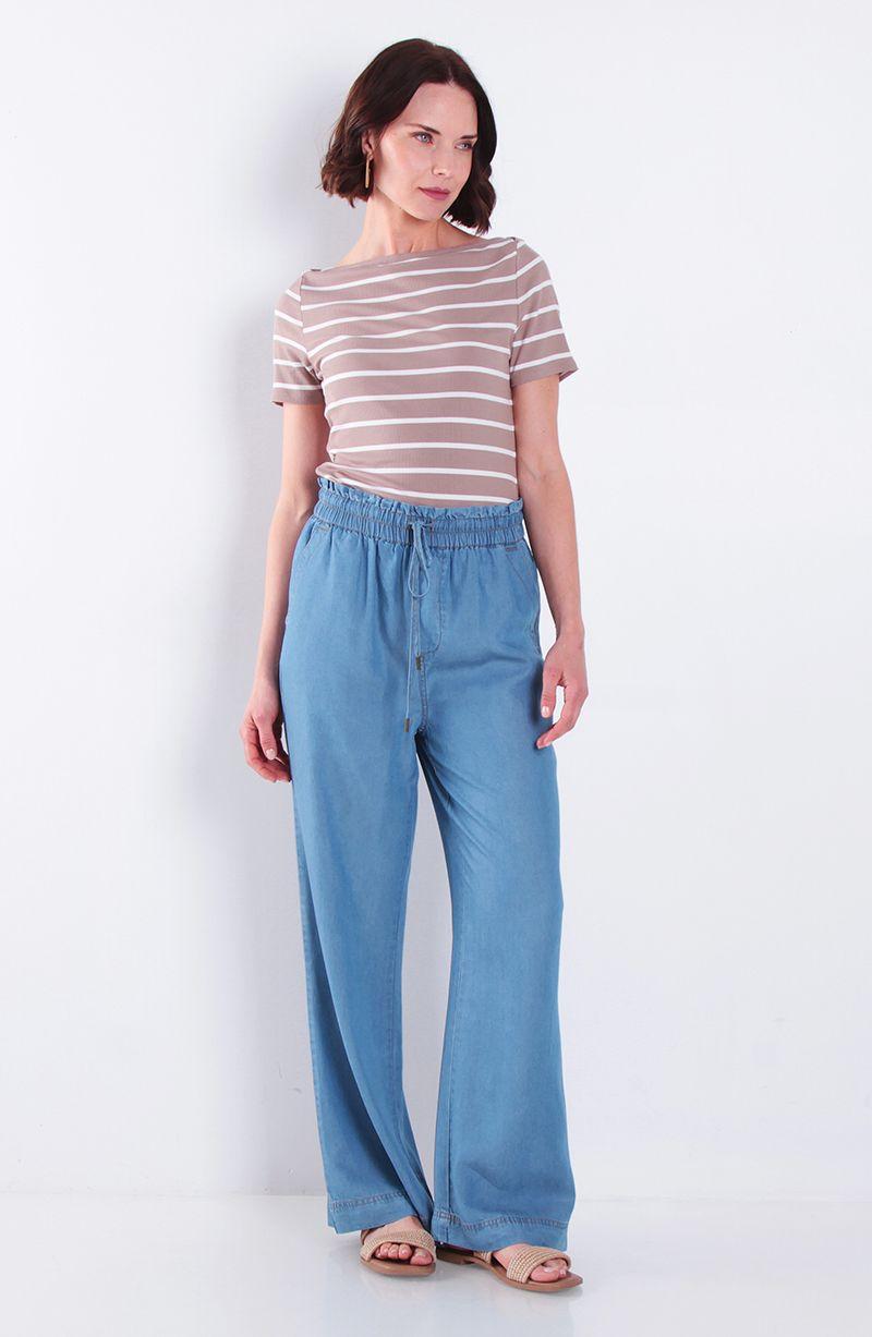 Pantalon Lyocell Wide Leg Tiro Alto Pretina Media Elasticada-3