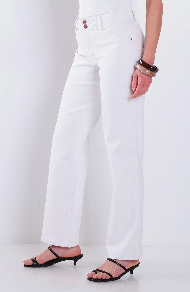 Jeans Recto Tiro Alto Pretina Media 2 Botones-1