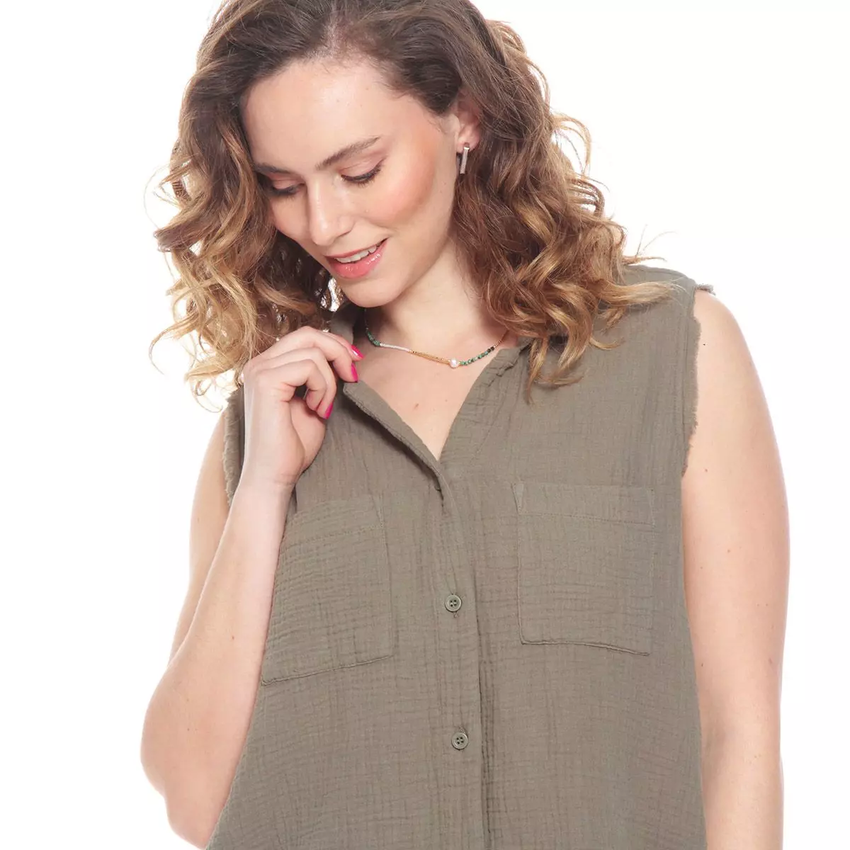 Blusa Sin Mangas Solid-1