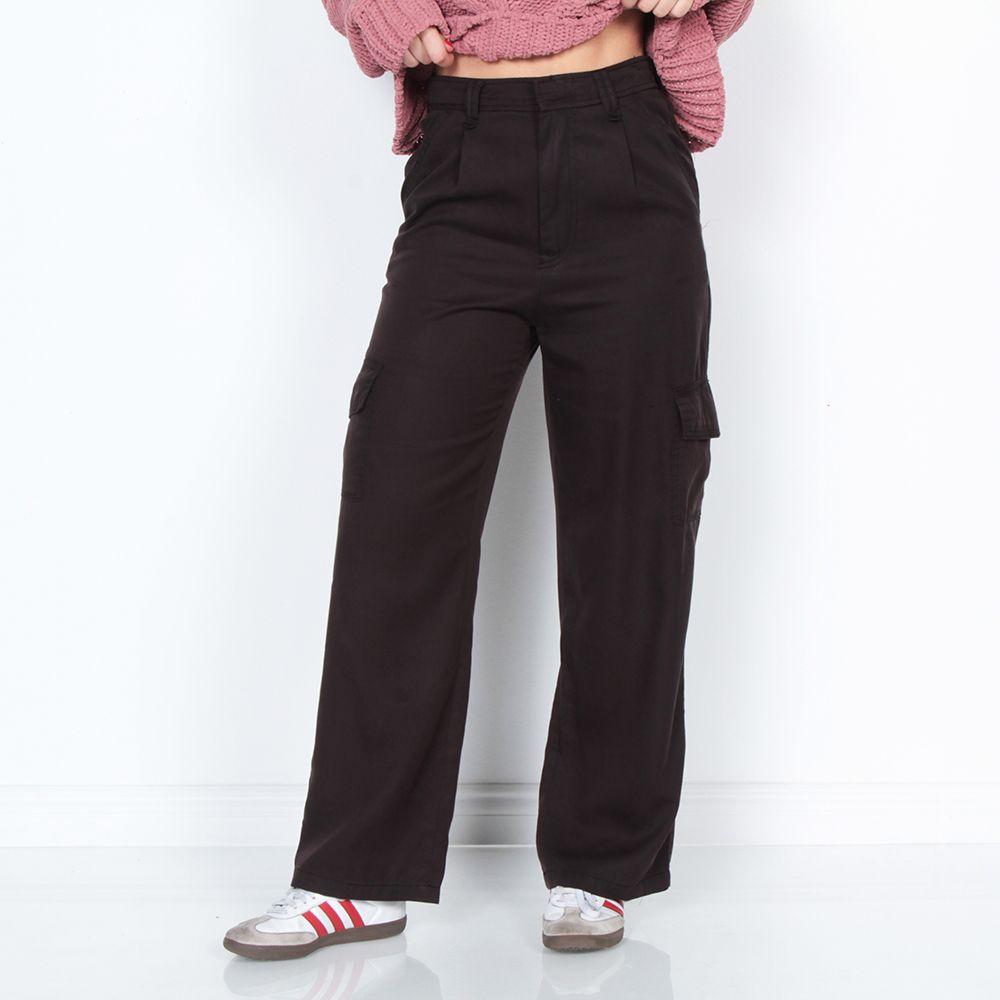 Pantalon Cargo Tiro Alto Pretina Basica Elasticada-0