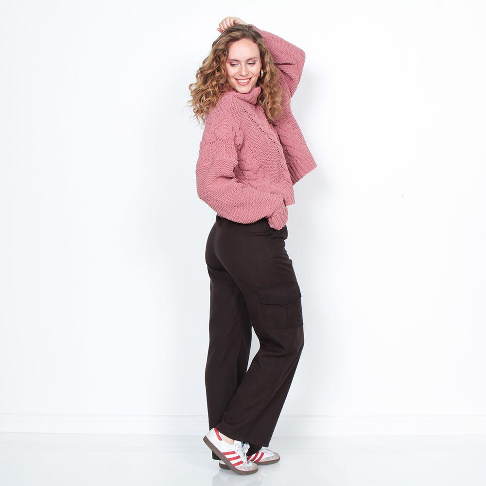 Pantalon Cargo Tiro Alto Pretina Basica Elasticada-6