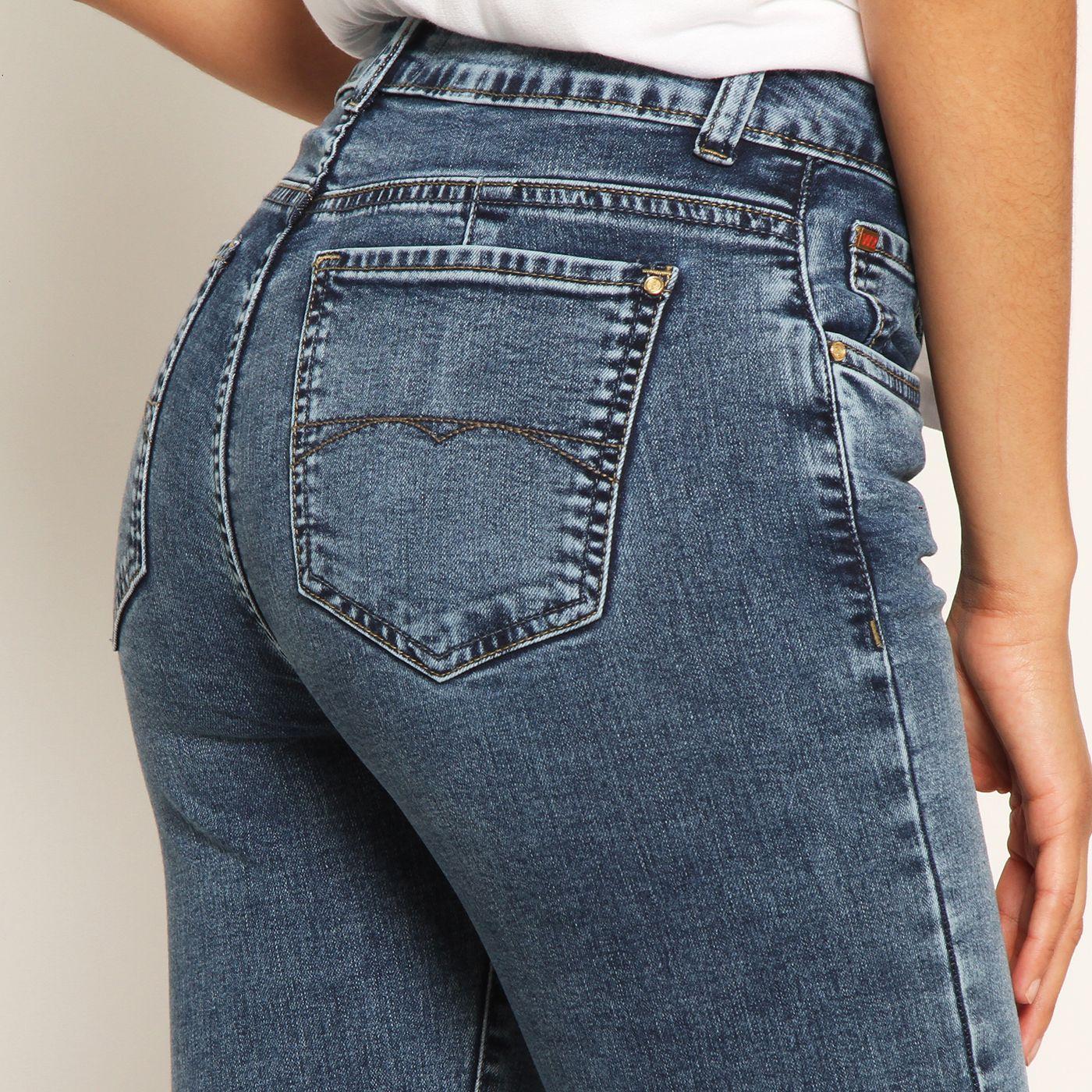 Jeans Capri Tiro Alto  Pretina Basica 1   Boton-4