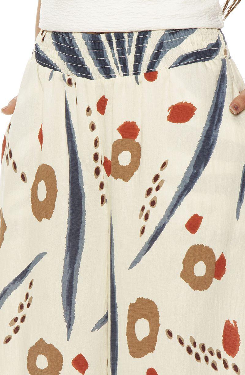 Pantalon Wide Leg Estampado Tiro Alto    Pretina Elasticada-1