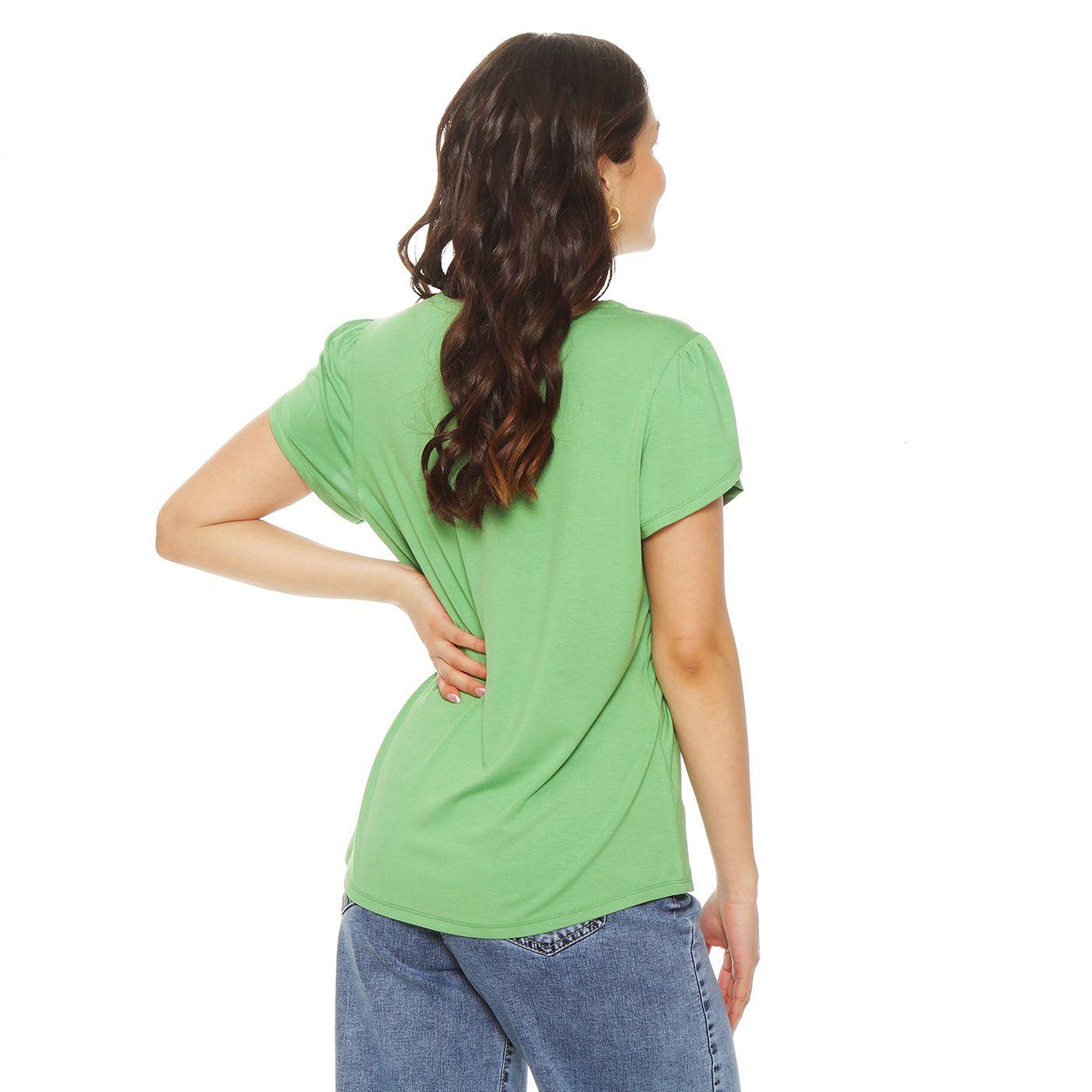 Polera Manga Corta Con Corte Y Escote V-5